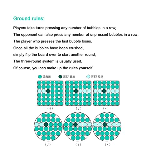 WKDM Fidget-Toys-Packs - Push Pop Bubble Fidget Sensory Toys - Board Game for Kids and Adults to Relieve Anxiety and Stress, Rainbow Silicone Fingertip Squeeze Toys 2 Pack (Square + Round) - Image 4