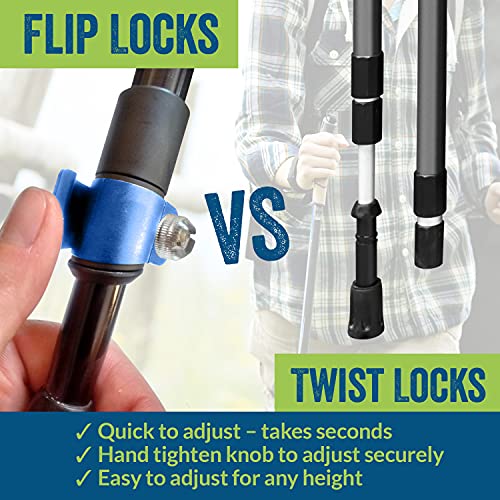 York Nordic Hiking & Walking Poles - Cushion Foam Hiking Grips - Lightweight, Adjustable, and Collapsible -2 Pieces Adjustable w/flip Locks, Detachable feet and Travel Bag (Camouflage) - Image 7