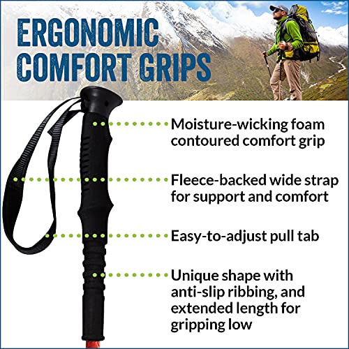 York Nordic Hiking & Walking Poles - Cushion Foam Hiking Grips - Lightweight, Adjustable, and Collapsible -2 Pieces Adjustable w/flip Locks, Detachable feet and Travel Bag (Camouflage) - Image 8